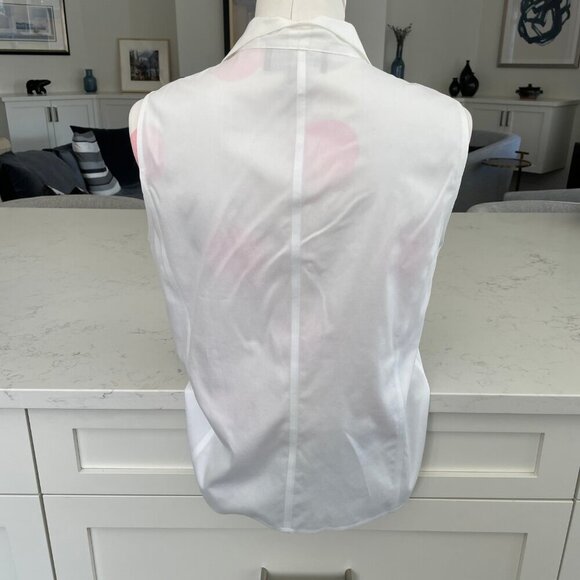 Jones New York Platinum Collection Slvless Button Down Blouse White Sz 10 NWOT - Picture 4 of 8